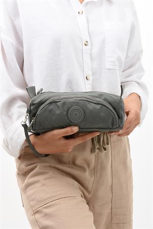 İki Bölmeli Kalemlik (Yıkanabilir ve Su Geçirmez, Makyaj Çantası ) Gri (Model: 571-15J)