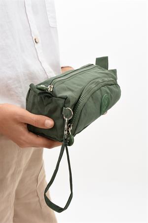 İki Bölmeli Kalemlik (Yıkanabilir ve Su Geçirmez, Makyaj Çantası ) Yeşil (Model: 571-15J)