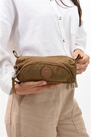 İki Bölmeli Kalemlik (Yıkanabilir ve Su Geçirmez, Makyaj Çantası ) Taba (Model: 571-15J)