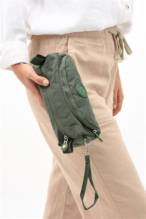 İki Bölmeli Kalemlik (Yıkanabilir ve Su Geçirmez, Makyaj Çantası ) Yeşil (Model: 571-15J)