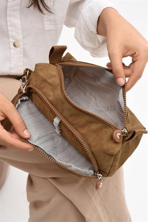 İki Bölmeli Kalemlik (Yıkanabilir ve Su Geçirmez, Makyaj Çantası ) Taba (Model: 571-15J)