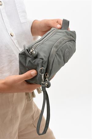 İki Bölmeli Kalemlik (Yıkanabilir ve Su Geçirmez, Makyaj Çantası ) Gri (Model: 571-15J)