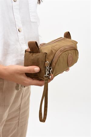 İki Bölmeli Kalemlik (Yıkanabilir ve Su Geçirmez, Makyaj Çantası ) Taba (Model: 571-15J)