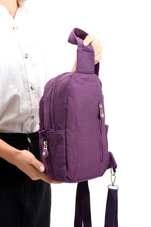 İki Bölmeli Unisex Göğüs (Bodybag) Çantası Mor (Model: 571-8B) 