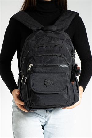 Orta Boy Sırt Çantası Ultra Hafif Çok Cepli Unisex Siyah (Model: 571-3J)