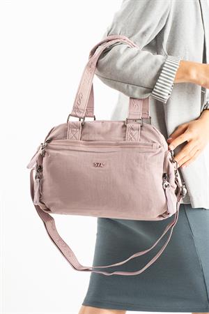Yumuşak Dokulu Ultra Hafif, Esnek ve Su Geçirmez Polyamid Kumaş Omuz ve Kol Çantası Pembe Model: (571-13-14G)