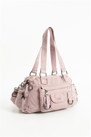 Yumuşak Dokulu Ultra Hafif, Esnek ve Su Geçirmez Polyamid Kumaş Omuz ve Kol Çantası Pembe Model: (571-13-14K)