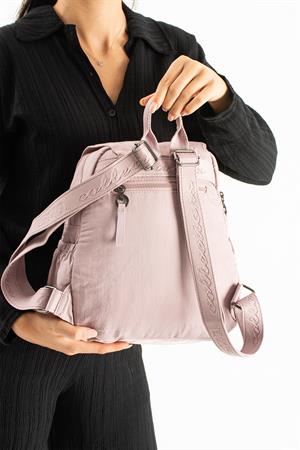 Yumuşak Dokulu Ultra Hafif, Esnek ve Su Geçirmez Polyamid Kumaş Sırt Çantası Pembe Model: (571-13-14B)