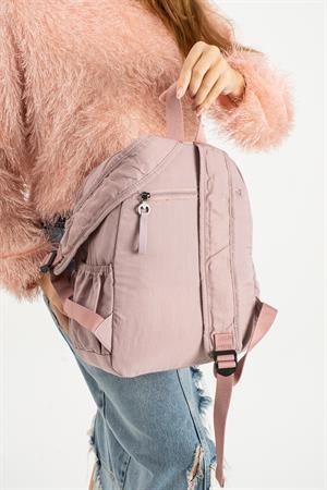 Yumuşak Dokulu Ultra Hafif, Esnek ve Su Geçirmez Polyamid Kumaş Sırt Çantası Pembe Model: (571-13-14A)