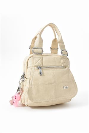 İki Fonksiyonlu Suni Deri Omuz, El Çantası Bej (Model: 571-13-17L) 