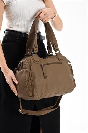 Suni Deri Omuz Çantası Bronz (Model: 571-13-10R) 