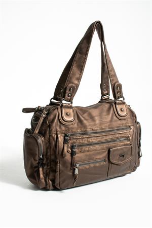 Suni Deri Omuz Çantası Bronz (Model: 571-13-10R) 