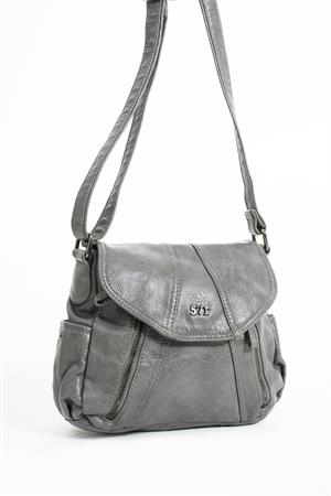 Suni Deri Omuz Çantası Gri (Model: 571-13-13N) 