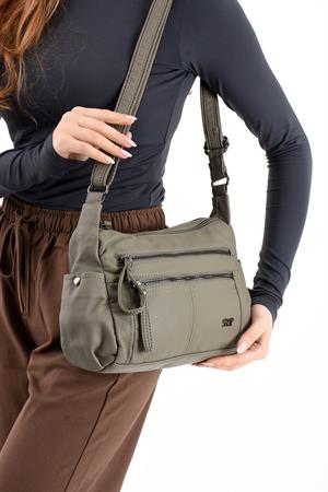 Suni Deri Omuz Çantası Gri (Model: 571-13-10M) 