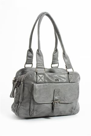 Suni Deri Omuz Çantası Gri (Model: 571-13-13K) 