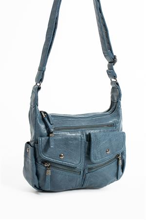 Suni Deri Omuz Çantası Mavi (Model: 571-13-13J) 