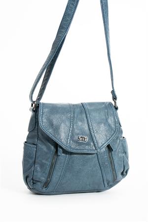 Suni Deri Omuz Çantası Mavi (Model: 571-13-13N) 