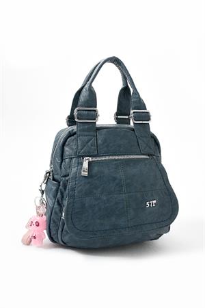 İki Fonksiyonlu Suni Deri Omuz, El Çantası Mavi (Model: 571-13-17L) 