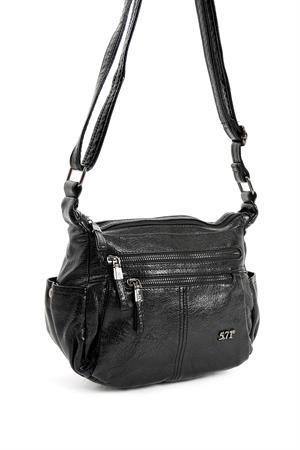 Suni Deri Omuz Çantası Siyah (Model: 571-13-13H) 