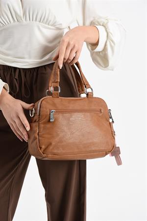 Suni Deri Omuz Çantası Taba (Model: 571-13-17G) 
