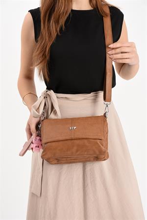 Suni Deri Omuz Çantası Taba (Model: 571-13-17M) 