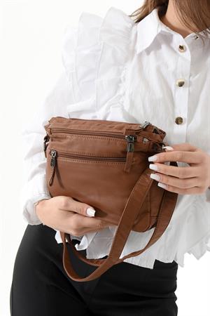 Suni Deri Omuz Çantası Taba (Model: 571-13-10J) 