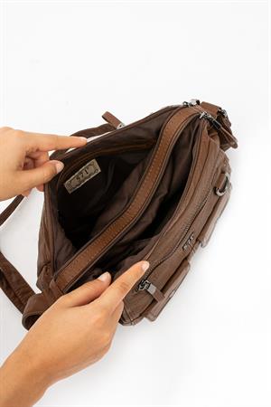 Suni Deri Omuz Çantası Taba (Model: 571-11-10G) 