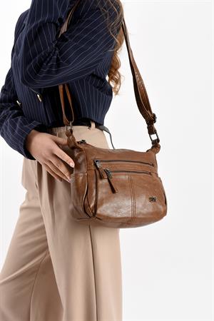 Suni Deri Omuz Çantası Taba (Model: 571-13-13H) 