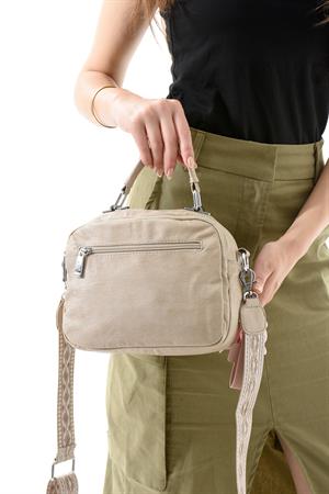 İki Fonksiyonlu Suni Deri Omuz, El Çantası Vizon (Model: 571-13-17I) 