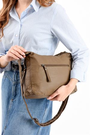 Suni Deri Omuz Çantası Vizon (Model: 571-13-10K) 