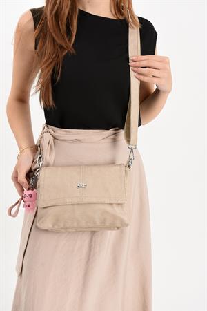 Suni Deri Omuz Çantası Vizon (Model: 571-13-17M) 