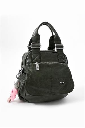 İki Fonksiyonlu Suni Deri Omuz, El Çantası Yeşil (Model: 571-13-17L) 