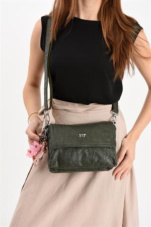 Suni Deri Omuz Çantası Yeşil(Model: 571-13-17M) 
