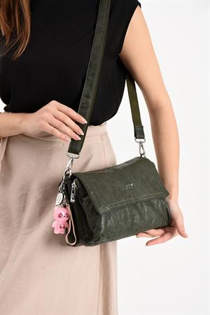 Suni Deri Omuz Çantası Yeşil(Model: 571-13-17M) 
