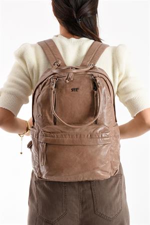 Suni Deri Sırt Çantası Bronz (Model: 571-11-12J)
