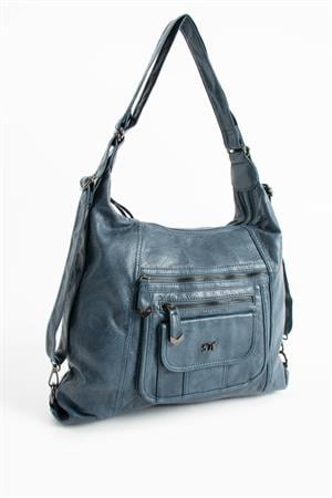 Suni Deri Sırt Çantası Mavi (Model: 571-13-13M)