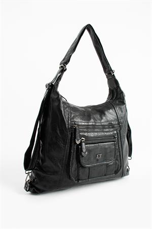 Suni Deri Sırt Çantası Siyah (Model: 571-13-13M)