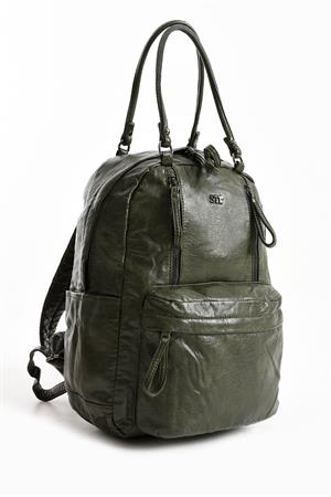 Suni Deri Sırt Çantası Yeşil (Model: 571-11-12J)