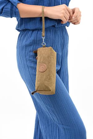 Tek Bölmeli Kalemlik (Yıkanabilir ve Su Geçirmez, makyaj çantası ) Taba (Model: 571-15H)