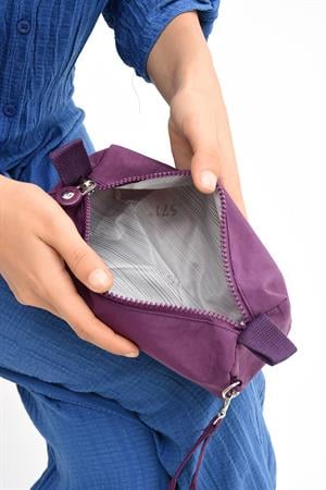 Tek Bölmeli Kalemlik (Yıkanabilir ve Su Geçirmez, makyaj çantası ) Mor (Model: 571-15H)