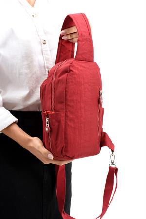 İki Bölmeli Unisex Göğüs (Bodybag) Çantası Kırmızı (Model: 571-8B) 