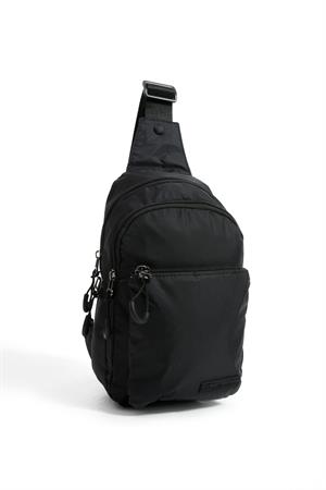 Üç Bölmeli Unisex Göğüs (Bodybag) Çantası Siyah (Model: 571-9N) 