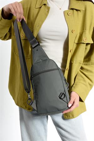Üç Bölmeli Unisex Göğüs (Bodybag) Çantası Gri (Model: 571-9N) 