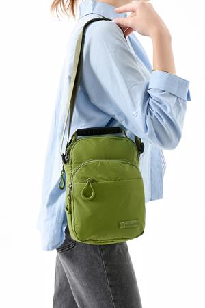 Üç Bölmeli Unisex Göğüs (Bodybag) - El Çantası Açık Yeşil (Model: 571-9P) 