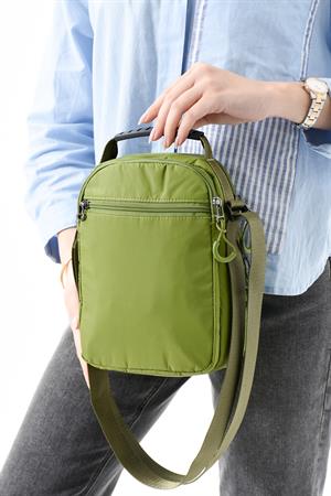 Üç Bölmeli Unisex Göğüs (Bodybag) - El Çantası Açık Yeşil (Model: 571-9P) 