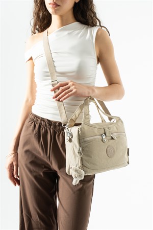 Ultra hafif, çok bölmeli Kol, Omuz El çantası  (spor, seyahat, gündelik) Bej Model: 571-6Z