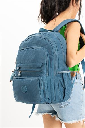 Ultra Hafif Çok Cepli Krinkıl Sırt Çantası Unisex Mavi (Model: 571-3B)