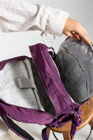 Ultra Hafif Çok Cepli Krinkıl Sırt Çantası Mor (Model: 571-2B)