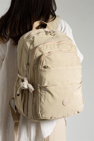 Ultra Hafif Çok Cepli Krinkıl Sırt Çantası Vizon (Model: 571-2B)