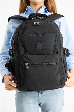 Ultra Hafif Çok Cepli Krinkıl Sırt Çantası Unisex Siyah (Model: 571-3A)